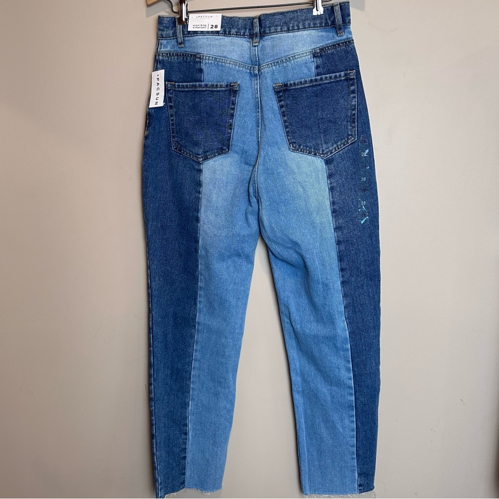New Pacsun Jeans Women Size 28 Blue High Rise Straight Pockets Buttony Fly Denim - Picture 15 of 16